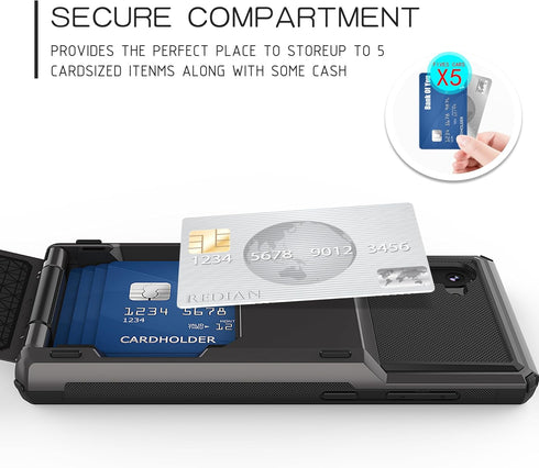 Asuwish Phone Case for Samsung Galaxy Note 10 5G with Tempered Glass Screen Protector and Credit Card Holder Slot Hybrid Protective Cell Rugged Sl...