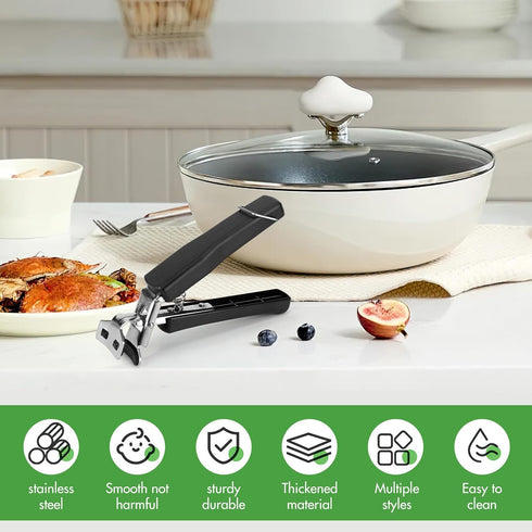 SS SUNSBELL Stainless Steel Anti-Scalding, Hot Bowl Dish Plate Gripper Clips, Thickened Tongs Clamp Holder with Silicone Handle for Moving Hot Pla...