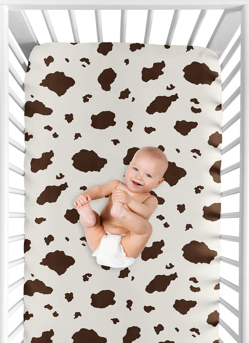 Wild West Cowboy Fitted Crib Sheet for Baby and Toddler Bedding Sets by Sweet Jojo Designs - Cow Print...