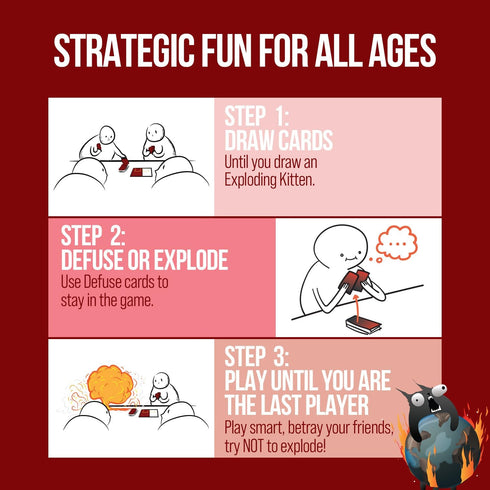 Exploding Kittens Original Edition - Hilarious Game for Family Game Night - Funny Card Games for Ages 7 and Up - 56 Cards - 2-5 Players - 15 Minut...