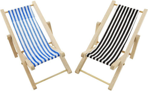Miniature Beach Chair Props Miniature Dollhouse Folding Chairs Doll House Mini Folding Chairs Mini Lounge Chair Models for Dollhouse Home Desk Gar...