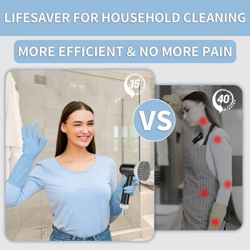 Electric Spin Scrubber, Cordless Shower Scrubber with 3 Replaceable Brushes, Waterproof Power Scrubber for Cleaning Bathroom, Kitchen, Floor, Rech...