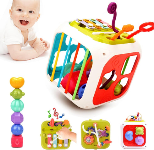 6 in One Activity Cube Toys for Baby 18M+, Montessori Educational Learning Fine Motor Skills Toys Gifts for Toddlers Boys Girls Age 2 3 (White)...