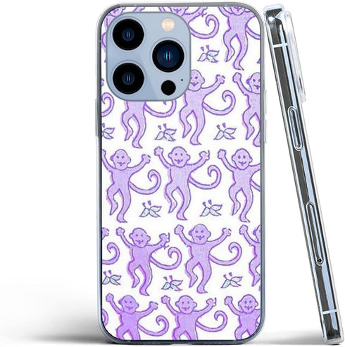 Phone Case Purple Roller Monkey Compatible with iPhone 13 Case Accessories Rabbit Print Shock Scratch 3D Waterproof Transparent...