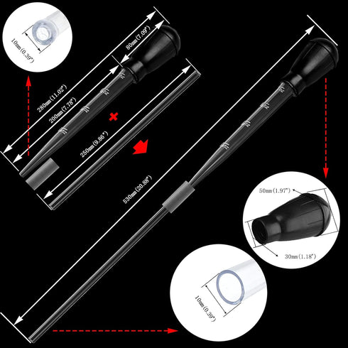 Aquarium Multifunction Dropper Pipette Manual Cleaner Water Changer Cleaning Tool Siphon Dropper Remover 30ml Coral Feeder Waste Cleaner for Fish ...