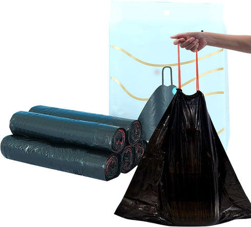 45 Count Small Trash Bags 4 Gallon Black Mini Drawstring Garbage Bags Faint Scented Trash Can Liners for Bathroom Kitchen Bedroom Office (45)...