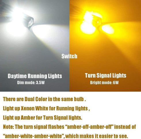 iBrightstar Extremely Bright 3030 Chipsets 7443 7444NA Switchback LED Bulbs with Projector Replacement for Daytime Running Lights/DRL and Turn Sig...