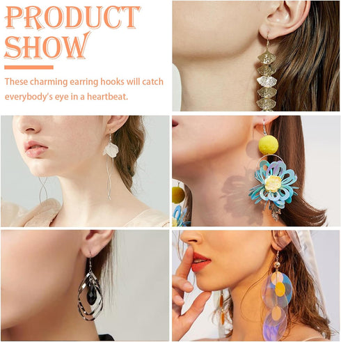 TOAOB 150pcs 5 Colors Earring Hooks Kit Hypoallergenic Ear Wires and 1000pcs Jump Rings 200pcs Earring Backs for Earrings Making Jewelry Making Fi...