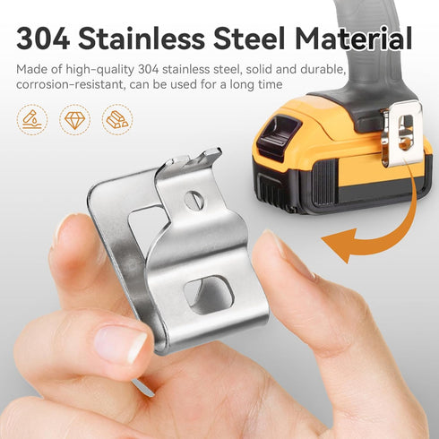 Belt Clips for Dewalt, 8pcs 304 Stainless Steel Drill Clips Tool Hooks with Screws for Dewalt N268241 Fit for 20V Power Tools DCD980 DCD980L2 DCD9...