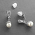 Mariell Vintage CZ and Ivory Pearl Drop Clip On Wedding Earrings for Brides - Genuine Platinum Plated...