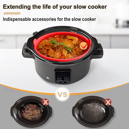 Leakproof & Reusable Slow Cooker Liners - Fits 6&7 Quart Round Crock-Pot - Dishwasher Safe Cooking Liner for Easy Cleanup...