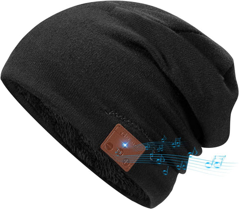 2023 Bluetooth Beanie, Wireless Beanie Headphones, Stylish Sleek Shape Bluetooth Hat, HD Stereo Sound, Built-in Mic, Tech Gifts for Men Women Frie...