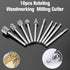 Set of 10pcs 3mm 1/8 Inch Shank HSS Rotary Bits Burr for Engraving Carving Woodworking Tool...