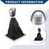 6 Speed Gear Shift Knob with Dust Cover for Ford Focus 2005-2008 / Front Stick Shifter Lever Knob/Durable Plastic / 1 Pcs Black with Red Stitches...