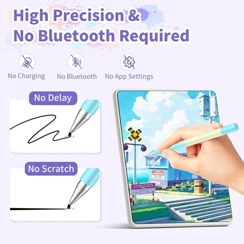 Stylus Pens for Touch Screens, High Precision 2-in-1 Disc Stylus Pen with Magnetic Adsorption, Compatible with iPad/iPhone/Tablets/Android and All...