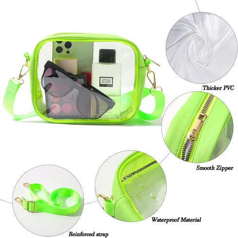 Clear Bag Stadium Approved, Crossbody Transparent Bag for Concerts Sports Events, Purses for Men & Women...