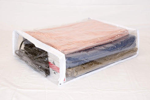 Set of 5 Clear Vinyl Zippered Storage Bags 11 x 15 x 4 Inch...