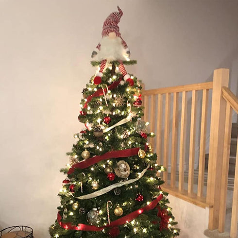 Gnome Christmas Tree Topper,Gnome Christmas Ornaments Santa Gnomes Plush Party Decoration Ornament Supplies...