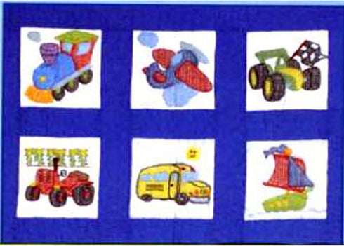 Jack Dempsey Needle Art Transportation 9" Nursery Quilt Blocks...