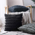 MIULEE Set of 2 Decorative Boho Throw Pillow Covers Linen Striped Jacquard Pattern Cushion Covers for Sofa Couch Living Room Bedroom 18x18 Inch Bl...