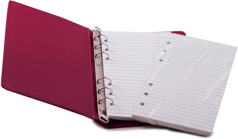 PDTXCLS TANGDIAABBCC Aeiniwer HNR RED Loose-Leaf Memo Book, 6 3/4 x 3 3/4", 6-Ring Binder, 80 Pages + Free Refill 80 Pages...