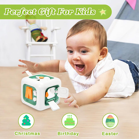Montessori Toys for 1 Year Old,Baby Sensory Activities Cubes Toys for Toddlers 1-3,Educational Learning Toy for 12 Months + Babies,Airplane Car Tr...