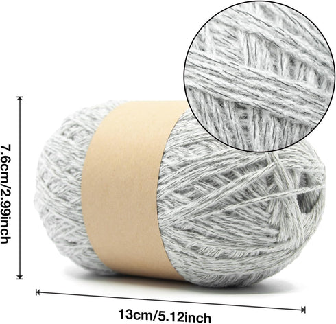 100g/3.5oz BulingBuling Acrylic Reflective Yarn,White yarn,Worsted Fine #2 Yarn - 210 metres/230 yards,Reflective thread,Beginners Yarn for Croche...