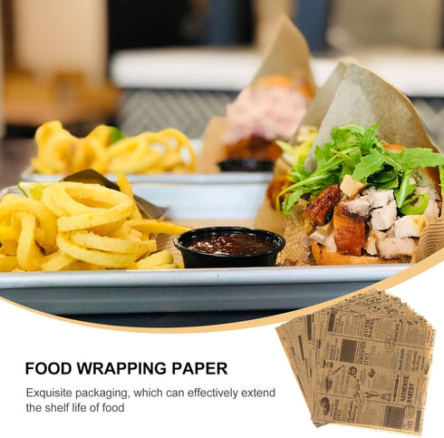 DOITOOL Parchment Paper Sheets 50 Sheets Wax Paper Sheets for Food, Greaseproof Newsprint Vintage Craft Paper Beautiful Baking Paper Grease BBQs f...