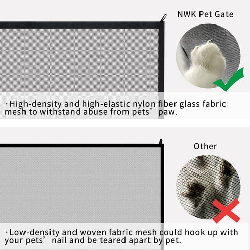 NWK Magic Dog Gate for Stairs Pet Gate for The House Providing a Safe Enclosure for Pets to Play and Rest, 6 Hooks Design (30'' X 43'')...