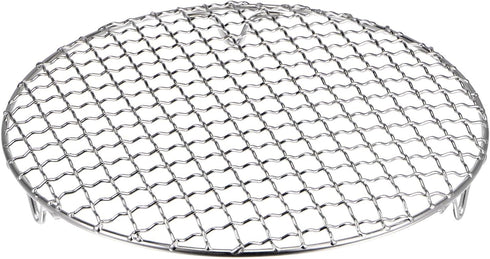 Round Cooking Rack 9-inch 201 Stainless Steel Cross Wire Barbecue Grill Net with 20mm Legs for Cooking Baking Steaming BBQ...