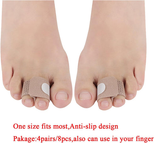 8 Pieces Toe Splint Wraps Non Slip Hammer Toe Straightener for Broken Toe, Crooked, Overlapped, and Hammer Toes-Women and Men...