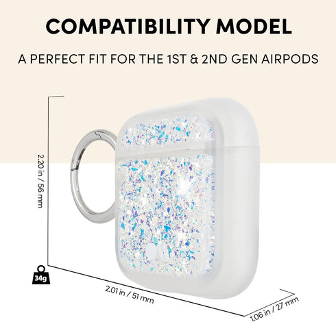 Case-Mate Protective AirPod Case Cover, Soft Silicone Cover with Keychain Ring for Men and Women, Compatible with AirPods Series 1 & 2, Front LED ...