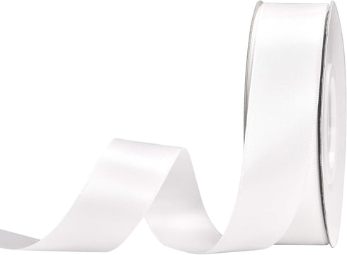 YAMA Double Face Satin Ribbon - 1 inch 25 Yards for Gift Package Wrapping,Floral Design,Hair Bow Clip Making,Crafting,Sewing,Wedding Decor,White...