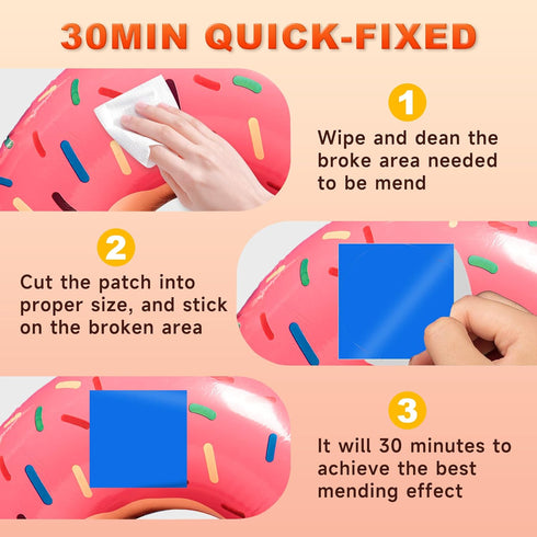 Vinyl Pool Patch Repair Kit, 30 Pieces Self Adhesive Vinyl Inflatable Waterproof TPU Repair Patches for Inflatable Toys Swimming Pool, Tent, Canva...