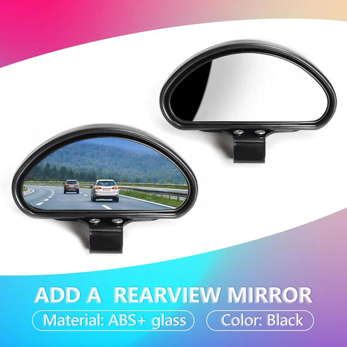 Pack-2 Car Side Rearview Mirror Blind Spot Mirror, 5.9" x 2.1" Reversing Wide-angle Auxiliary Mirror, Adjustable Angle Convex Mirror for Safe Driv...