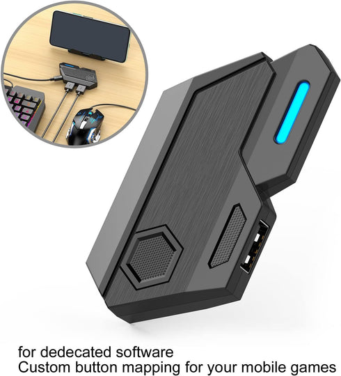 Wired Keyboard and Mouse Adapter for Mobile Games, Bluetooth 5.0 Gaming Mouse and Keyboard Converter for PUBG Mobile...