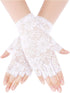 Skylety Sunblock Fingerless Bridal Lace Gloves Women Short Floral Gloves for Wedding Opera Tea Party...