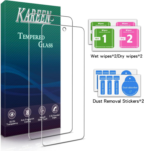 KAREEN 2-Pack Screen Protector for Google Pixel 8 Pro Tempered Glass Anti Scratch, Bubble Free, 9H Hardness, Easy to Install...