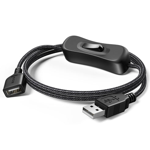 ANDTOBO USB Switch Extension Cable, (Upgraded Data + Power) USB Extension Cord with On/Off Power Switch Cable for LED Strips, iOS System, etc- 3.3...