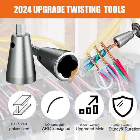 wire twister tool for drill, Wire Twisting Tool and Wire Nut Twister, Wire Nut Twiter for Drill, Wire Stripping and Twisting Tool, Set of 2...