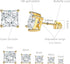 GEMSME 18K Gold Plated Princess Cut Clear Cubic Zirconia Stud Earrings Pack of 5 (gold)...