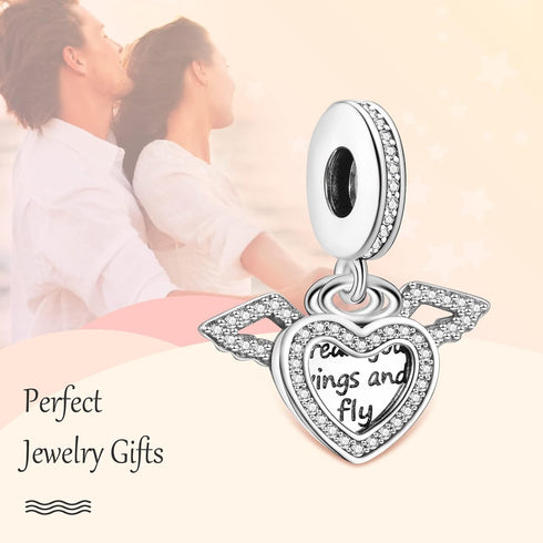 Annmors Silver Charms for Bracelets S925 Love Heart Mom Birthday Dangle for Women Bracelet & Necklace Pendant...
