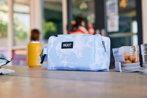 PackIt Freezable Snack Box, Charcoal Camo, Built with ECOFREEZE Technology, Collapsible, Reusable, Zip Closure with Buckle Handle, Great for All A...
