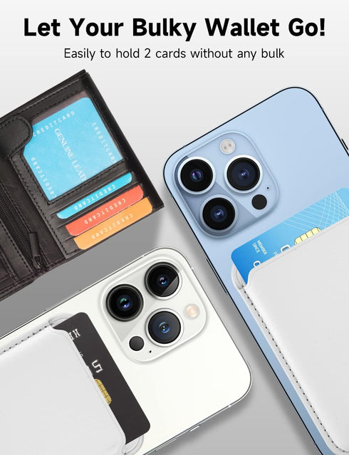 Magnetic Card Wallet Holder with MagSafe for iPhone 15 Pro Max/15 Pro/15 Plus/15,for iPhone 14 Pro Max/14 Plus/14 Pro/14, for iPhone 13 Pro Max/13...
