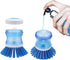 Dish Brush with Soap Dispenser for Dishes Pot Pan Kitchen Sink Scrubbing, Blue 2pcs...