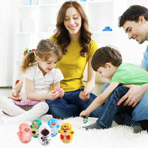 60pcs Mini Animal Tumbler Toy Set for Kids Party Favors, righting Doll Fidget Toys, Cute Tumbler Toy Roly-Poly self-righting Doll Tumbler Bulk Toy...