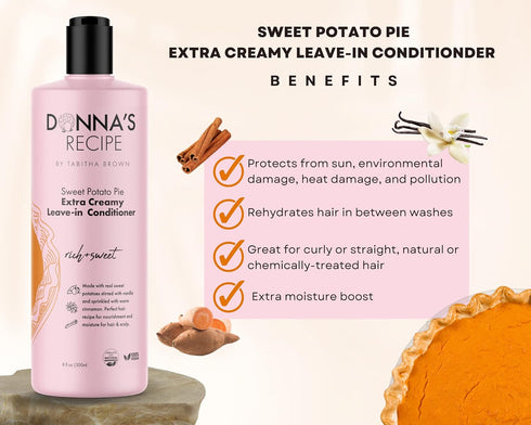 Donna's Recipe by Tabitha Brown Sweet Potato Pie Extra Creamy Leave-In Conditioner (LOC System)...