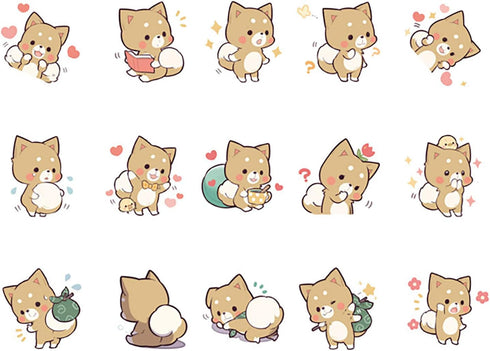 Doraking 45PCS Boxed DIY Decoration Super Cute Cartoon Lovely Shiba Inu Stickers for Laptop Planners Scrapbook Suitcase Diary Notebooks Album...