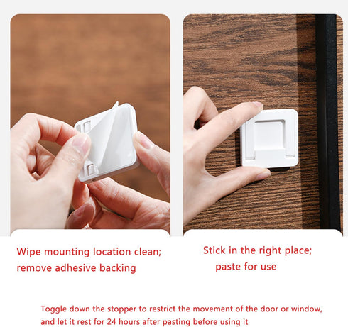 2 Pack Sliding Door Lock Handle Foldable Sticky Safety Non Punching Grip Sticker for Slide Window Closet Cabinet Glass Doors Home Kitchen Washing ...