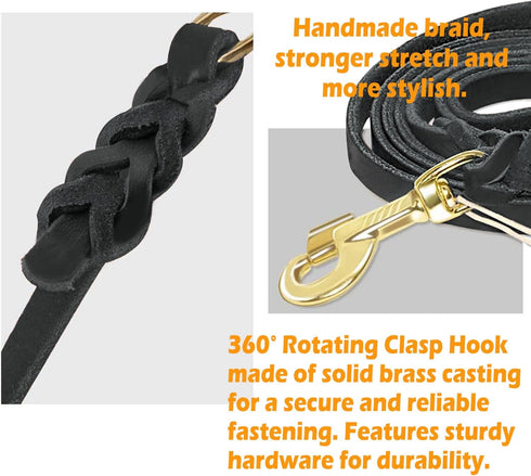 Premier 6Ft Leather Dog Training Leash. Made from Leather and is a Great Option for Hunting Dogs or General Obedience in The Backyard.Christmas Do...